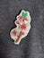 Handmade brooch embroidered with spring flowers - sakura