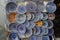 Handmade ceramic dishes in the marketplace, souk of Tunis