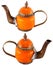 Handmade ceramic orange kettle