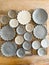 Handmade ceramic plates and bowls drying before being bisque fired