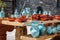 Handmade ceramic souvenirs for sale on Crete island