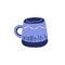 Handmade ceramic tea cup. Modern ceramics, pottery art. Hand-made mug design in rustic style. Trendy teacup, crockery