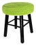 Handmade chair. Stool in green black.