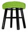 Handmade chair. Stool in green black.