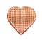 Handmade checkered heart shaped gingerbread