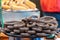 Handmade chocolate bagels at the fair