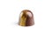 Handmade chocolate candy decorated with golden paint isolated on