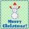 Handmade christmas snowman gift card
