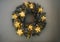 Handmade Christmas Wreath Frosty White Outdoor Home Decoration with Shining Stars Garlands Light Handmade Wreath for