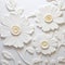 Handmade Clay Flowers: Highly Detailed Illustrations On White Walls