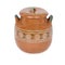 handmade clay pot on white background