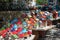 Handmade color ceramic houses made at Crete island, Greece