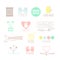 Handmade colorful icons isolated on white. Set of hand made labels, badges and logos for design. Handmade workshop logo set.