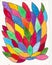 Handmade colorful leaves pattern background