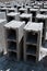 Handmade Concrete bricks in a drying yard