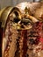 Handmade copper carafe closeup