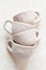 Handmade crafts clay pottery cups nude texture beige skin color bowl natural color eco friendly