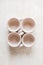 Handmade crafts clay pottery cups nude texture beige skin color bowl natural color eco friendly