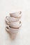 Handmade crafts clay pottery cups nude texture beige skin color bowl natural color eco friendly