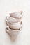 Handmade crafts clay pottery cups nude texture beige skin color bowl natural color eco friendly