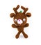 Handmade crochet brown deer doll on white background