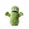 Handmade cucumber sock toy with funny face. Generative AI