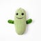 Handmade cute cucumber sock toy with funny face. Generative AI