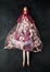 Handmade doll tilda in beautiful dress with red hair