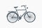 Handmade drawing of city bicycle on white background.