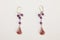 Handmade earrings made from purple bead crystals