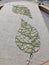 Handmade embroidered earrings - green leaves