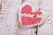 Handmade fabric heart for valentines