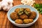 Handmade falafel with chickpeas, parsley and garlic