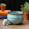 Handmade Glazed China Pet Bowl With Nostalgic Charm