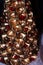 Handmade Golden Christmas tree with beads made from sea shells