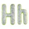 Handmade Gray Letter H isolated on white