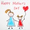 Handmade greeting card for Mother`s Day and pencil