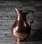 Handmade hammered copper pitcher for water or wine