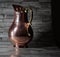 Handmade hammered copper pitcher for water or wine