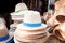 Handmade hats woven from bamboo hats arrangement on market