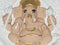 Handmade Hindu Lord Ganesh. Close up. Crafted Clay Model of Ganesha Statue depicts a calm and composed posture of the lord. A DIY