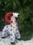 Handmade horse animal clay toys russian toy red garden spring green stonw white ram goat horns ornament tradition circles tribal