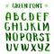 Handmade ink green alphabet.