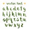 Handmade ink green alphabet.