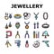 Handmade Jewellery Collection Icons Set Vector