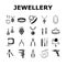 Handmade Jewellery Collection Icons Set Vector