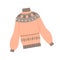 Handmade knitted sweater, cute woolen seasonal clothes with ornament