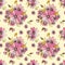 handmade linear drawing of stylized daisies, seamless floral pattern