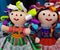 handmade mexican handcrafted dolls with colorful fabric