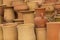 Handmade moroccan clay dishware in a pottery factory